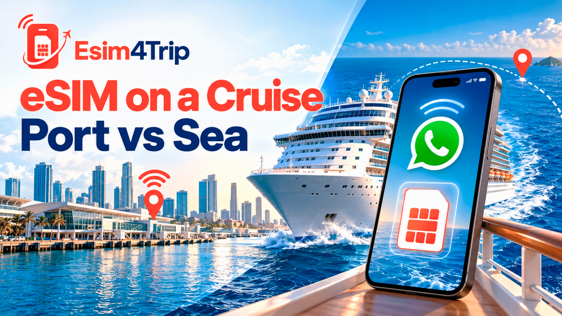eSIM on a cruise for mobile data in ports and travel abroad